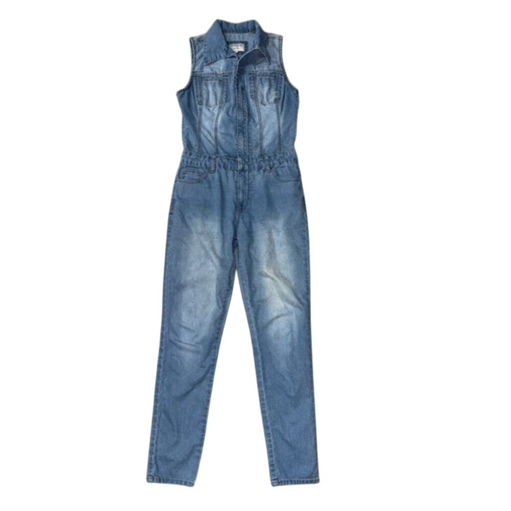 UEC UNIQ BY LITZ Denim Sleeveless Jumpsuit LIGHTWEIGHT STRETCH SZ S